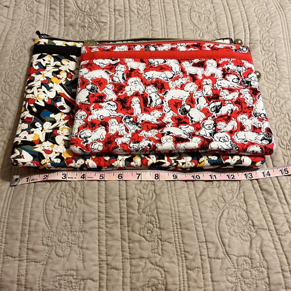 Carolina Herrera Red and White Floral Pouch Set. One with doggies. - Picture 6 of 8
